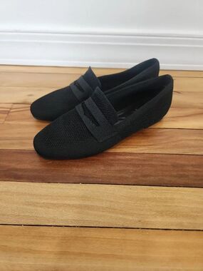 LA STRADA Women's 7.5 Black Slip On Penny Loafers New Comfort Walking Shoes